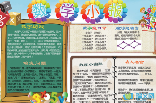 《数学 小报》是指与数学相关的趣味性小报