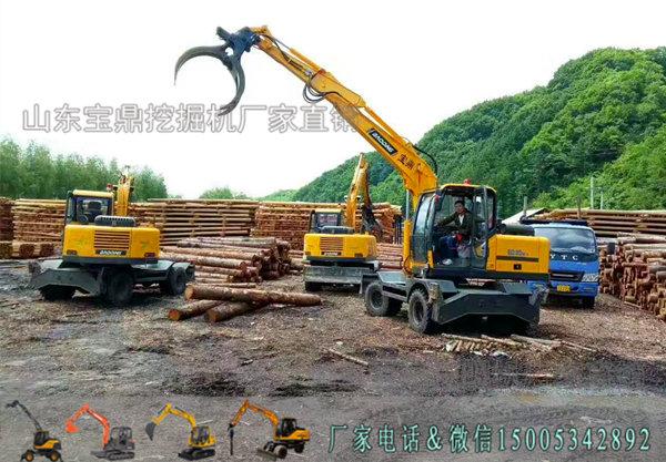轮式抓木机,抓木挖掘机多少钱一台 - 山东宝鼎挖掘机