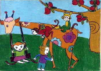 《快乐游戏》儿童画