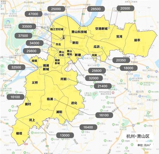 杭州市行政区划调整后各区板块最新限价地图(2021年)