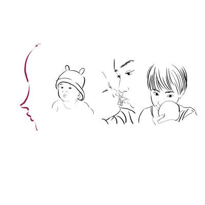 毕业现季合照logo纯线条手绘自拍画自画像电脑手绘板绘画班级