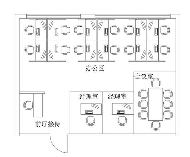 8款小办公室布局图办公室平面图样板案例