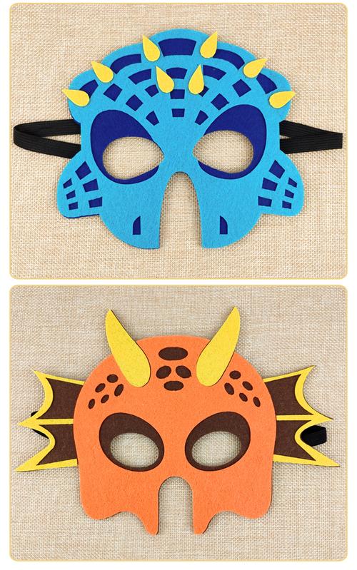 恐龙儿童毛毡面具霸王龙剑龙三角龙独角龙幼儿园舞台表演道具fenghou