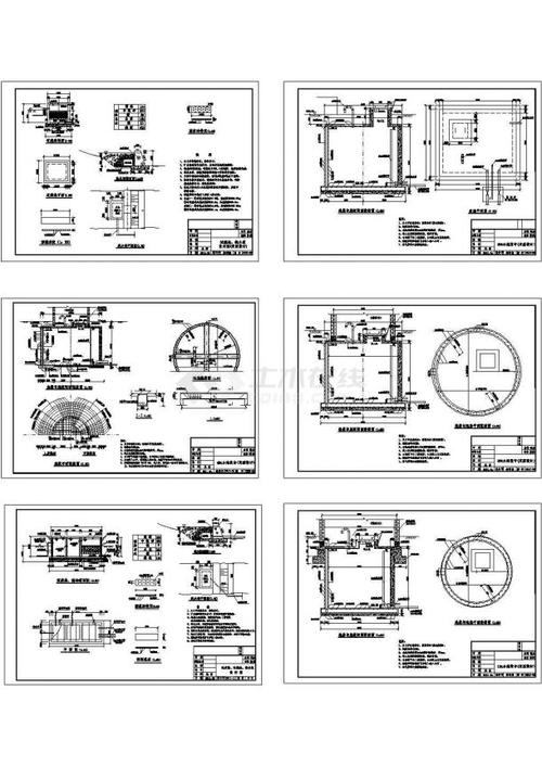 经典_蓄水池设计cad施工图纸(过滤池 截水坝)