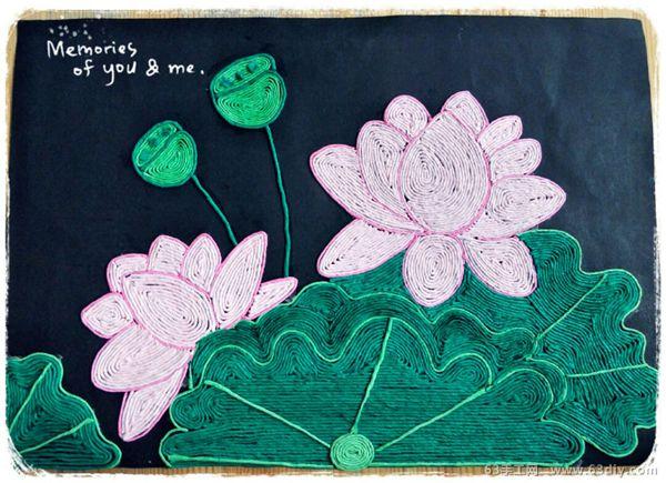 漂亮的皱纹纸粘贴画手工作品