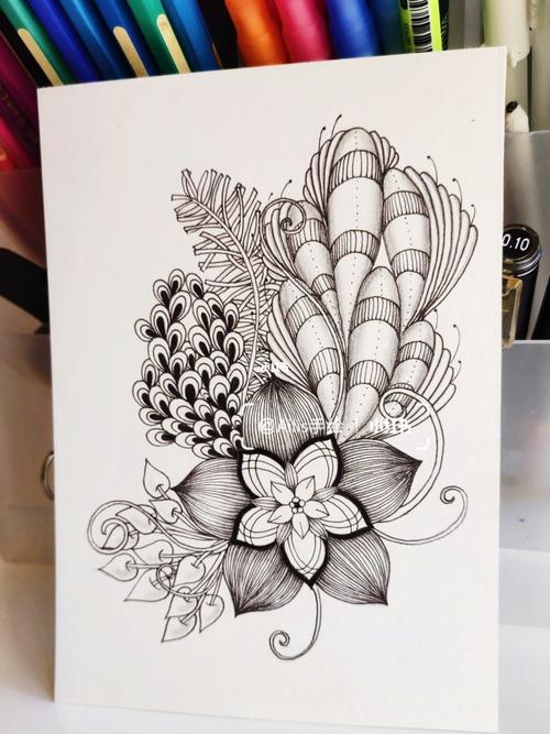 禅绕画 |针管笔手绘原创: 花卉200/161_手绘_花卉_针管笔_才艺_摄影