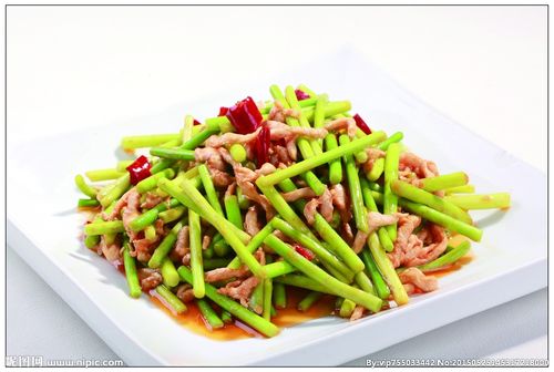 蒜苔炒肉丝图片