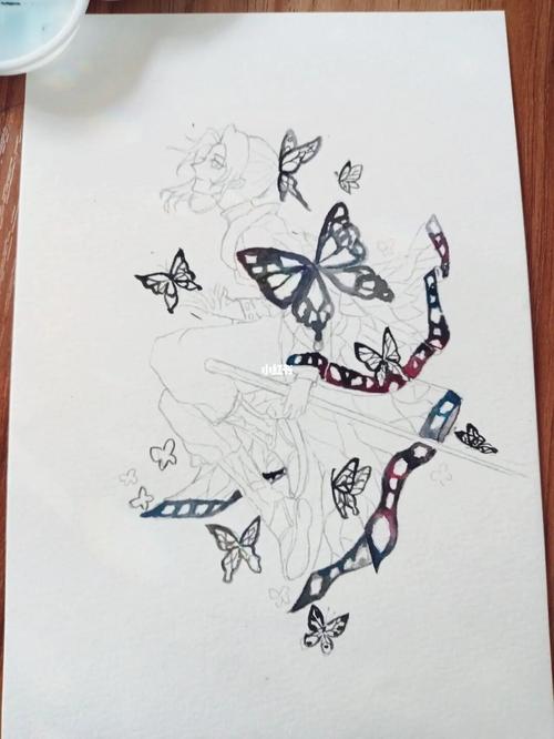 水彩,蝴蝶忍_水彩画_绘画_手绘_蝴蝶忍_兴趣爱好_绘画