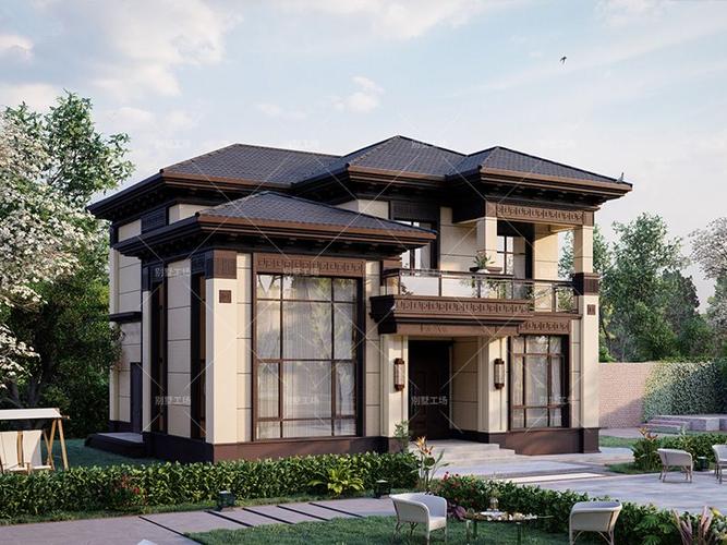现代新中式别墅外观图片,中式青砖小院