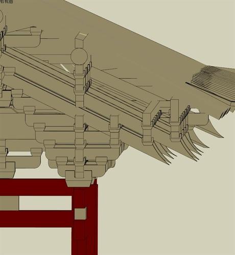 4f10宁波保国寺大殿su模型宋代歇山顶大殿su模型精细宋代斗拱su模
