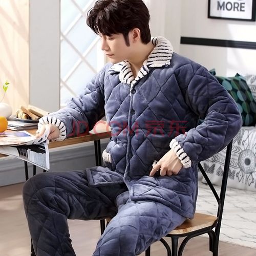 睡衣男冬季 加厚加绒青少年睡衣男秋季睡衣男冬季加厚