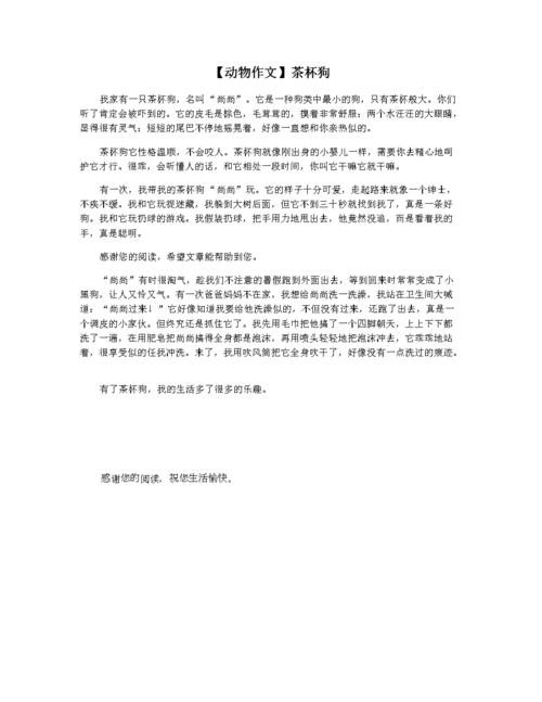 【动物作文】茶杯狗.docx 1页