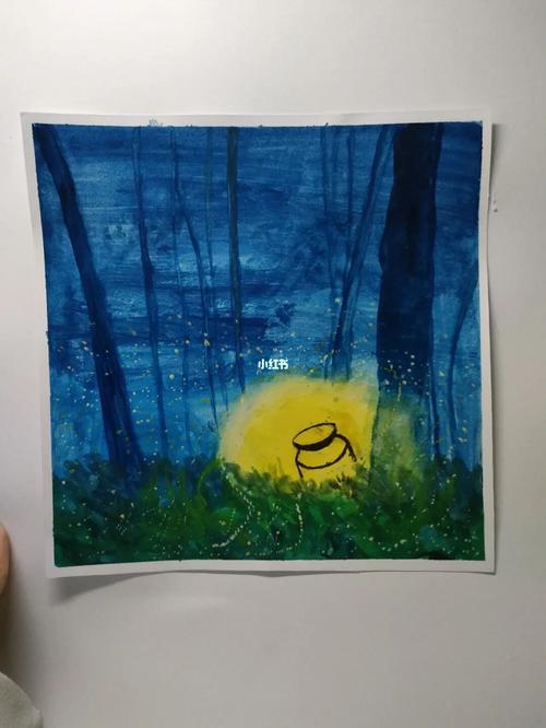 萤火虫(与音乐有关的水彩画)_音乐_水彩画_丙烯画_色彩构成_兴趣爱好
