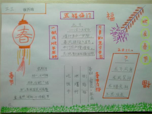 最新鼠年小学生春节手抄报设计图片大全