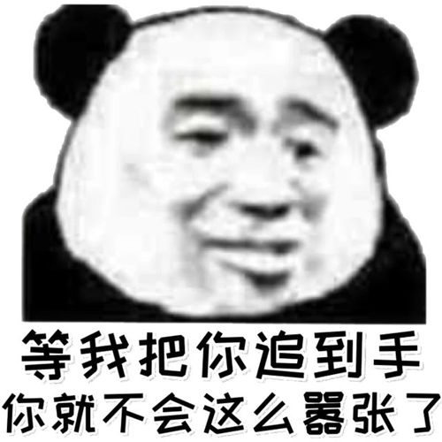 等我把你追到手你就不会这么嚣张了熊猫头追到手嚣张熊猫这么不会表情