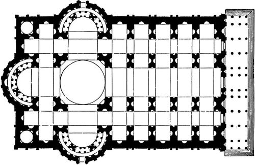 拉斐尔修改后的罗马新圣彼得大教堂平面