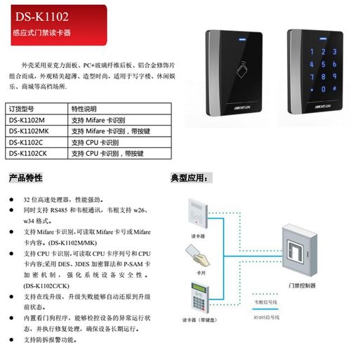 海康ds-k1102m门禁读卡器海康门禁机门禁控制器韦根读头支持ic卡