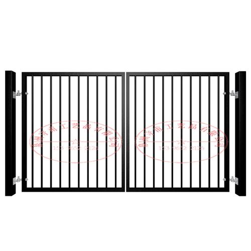 小区铁艺大门双开的平顶铁门 2米宽1米高