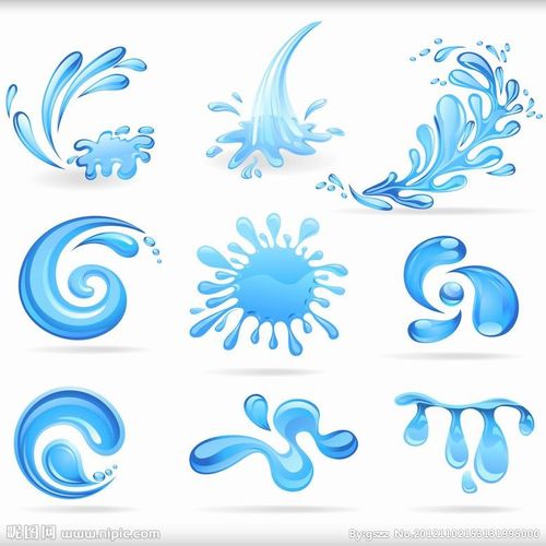 蓝色水珠水滴水花logo