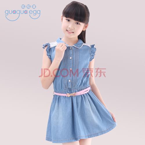 呱呱蛋2015夏装新品女童连衣裙 儿童牛仔裙夏季大童女装公主裙夏季