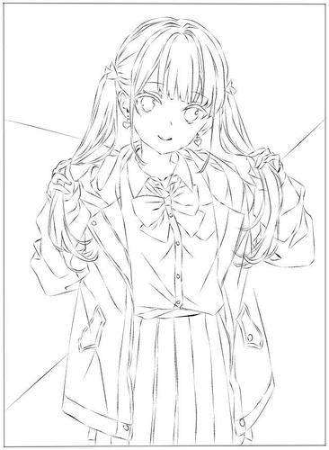 二次元手绘线稿 有喜欢手绘的吗