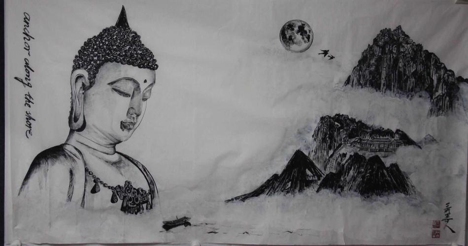 【佛像】本人张燕(弄墨人)水墨画创作