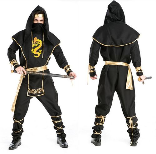 万圣节男士忍者服 北海道武士服 日本武士蒙面忍者服装角色扮演服