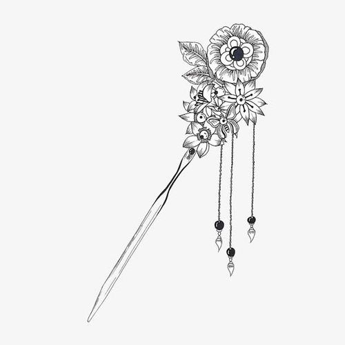 手绘版古风头饰