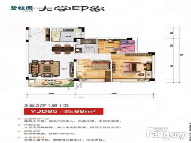 首付6万- 购买-花溪碧桂园大学印象-精装3房-带地暖