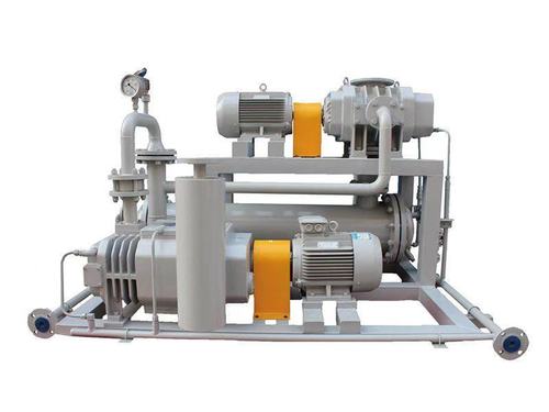 螺杆真空机组以zjq型气冷罗茨真空泵为主泵,以dp型螺杆真空泵为前级泵