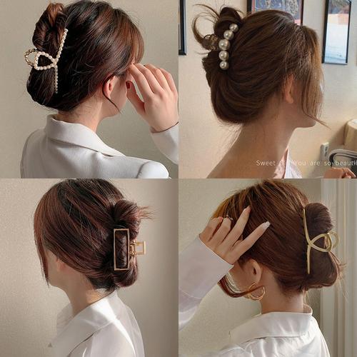 金属头发抓夹韩国气质发夹洗澡发卡后脑勺盘发大号夹子简约头饰女