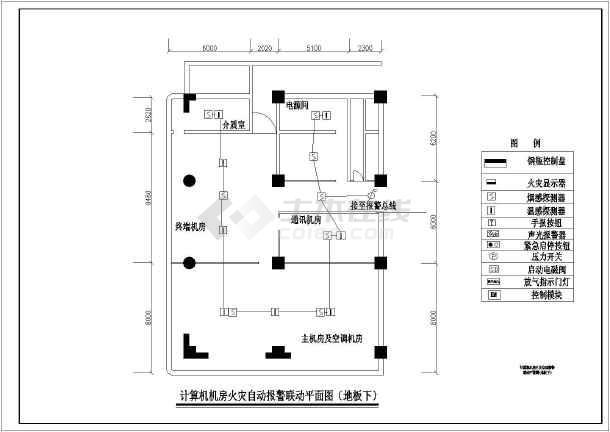 某地区计算机房气体灭火系统cad设计图纸