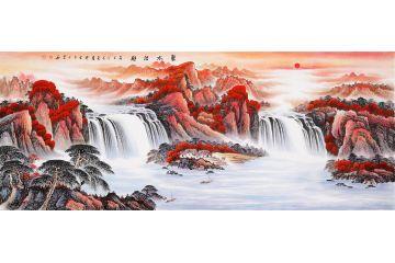 八方聚财客厅必备 李林宏风水画《聚水招财》