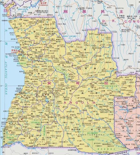 安哥拉中文全图_安哥拉地图库