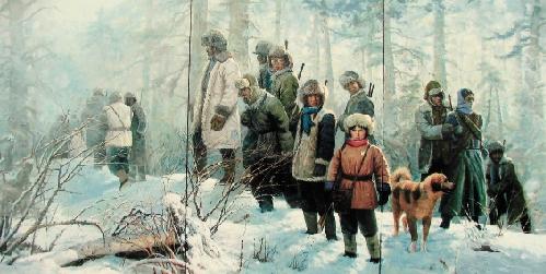 王功学 并屯之后(抗联组画) 240×450cm