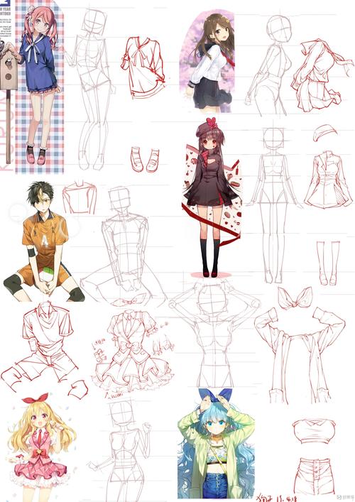 作业:在线学二次元日式插画漫画只动漫人物衣服绘制