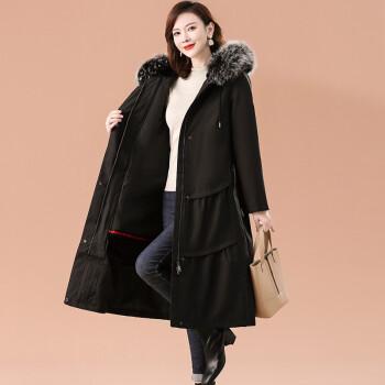 古地斯gudisi派克服女2021秋冬貉子毛内胆獭兔毛派克服皮草中长款外套