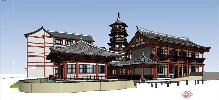 某古典中式风格古建筑设计合集su模型[原创]