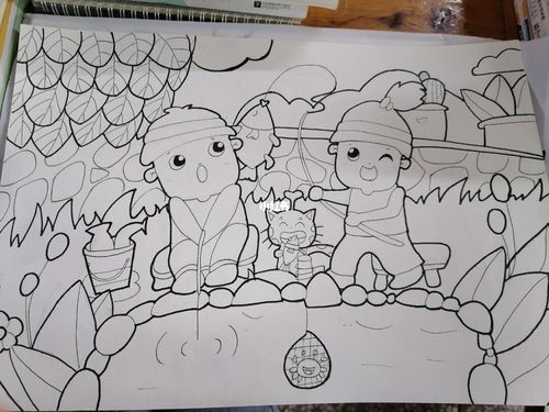 池塘边钓鱼 幼儿简笔画_简笔画_钓鱼_幼儿_朝天门自由