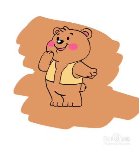 卡通简笔画:开心的小熊