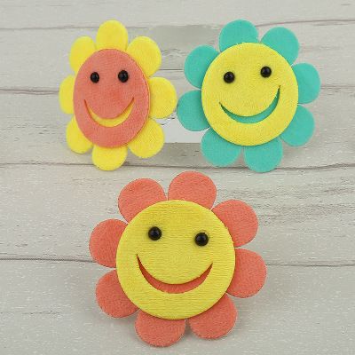 可爱笑脸太阳花服装装饰手工制花超声波压花 diy制品厂家直销批发