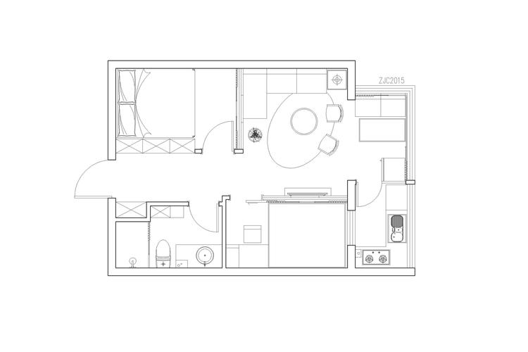 小房子就不能贪图多功能?开间变两居,so easy