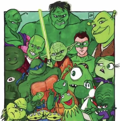 将动漫人物按颜色归类,绿色最猛,黄色最萌