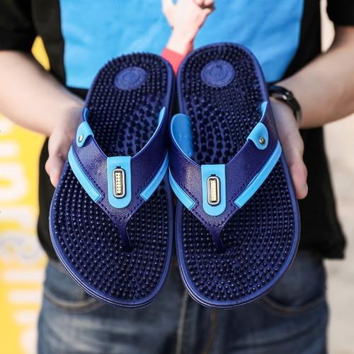 纤婗(qianni) 男士拖鞋男2019夏季人字拖时尚凉拖外穿个性防滑沙滩鞋