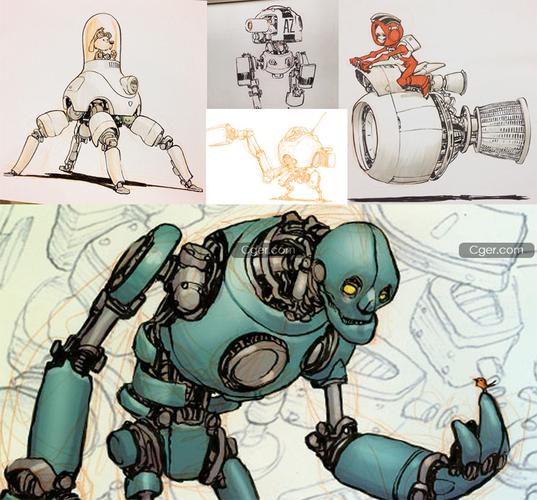 drawing robots & machinery   jake parker 杰克·帕克的机器人与