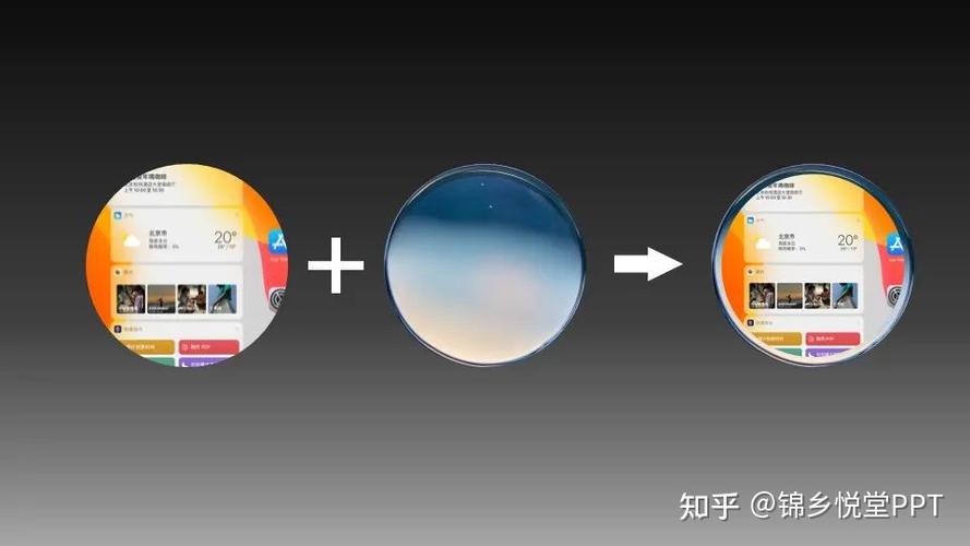 第三,将合并后的放大镜放在最开始插入的ipad图片左侧中间的位置,至此