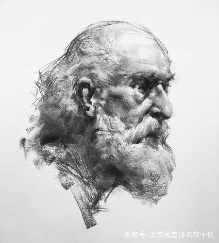 他的木炭素描功力扎实,人物厚重,结实,空间