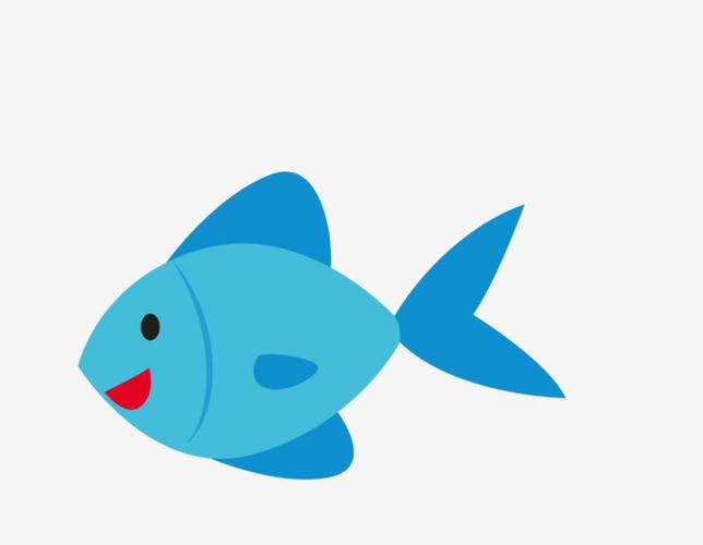 卡通蓝色小鱼【高清卡通手绘png素材】-90设计