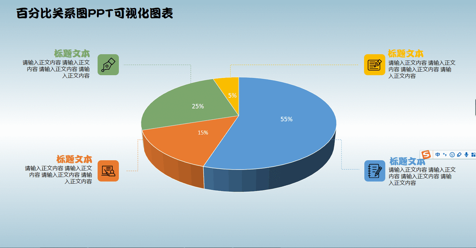 ppt每日一练——百分比关系图可视化图表