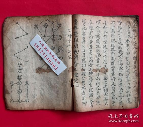 彩色【复印件】道教正一派内炼步罡等秘法,带彩绘朱砂